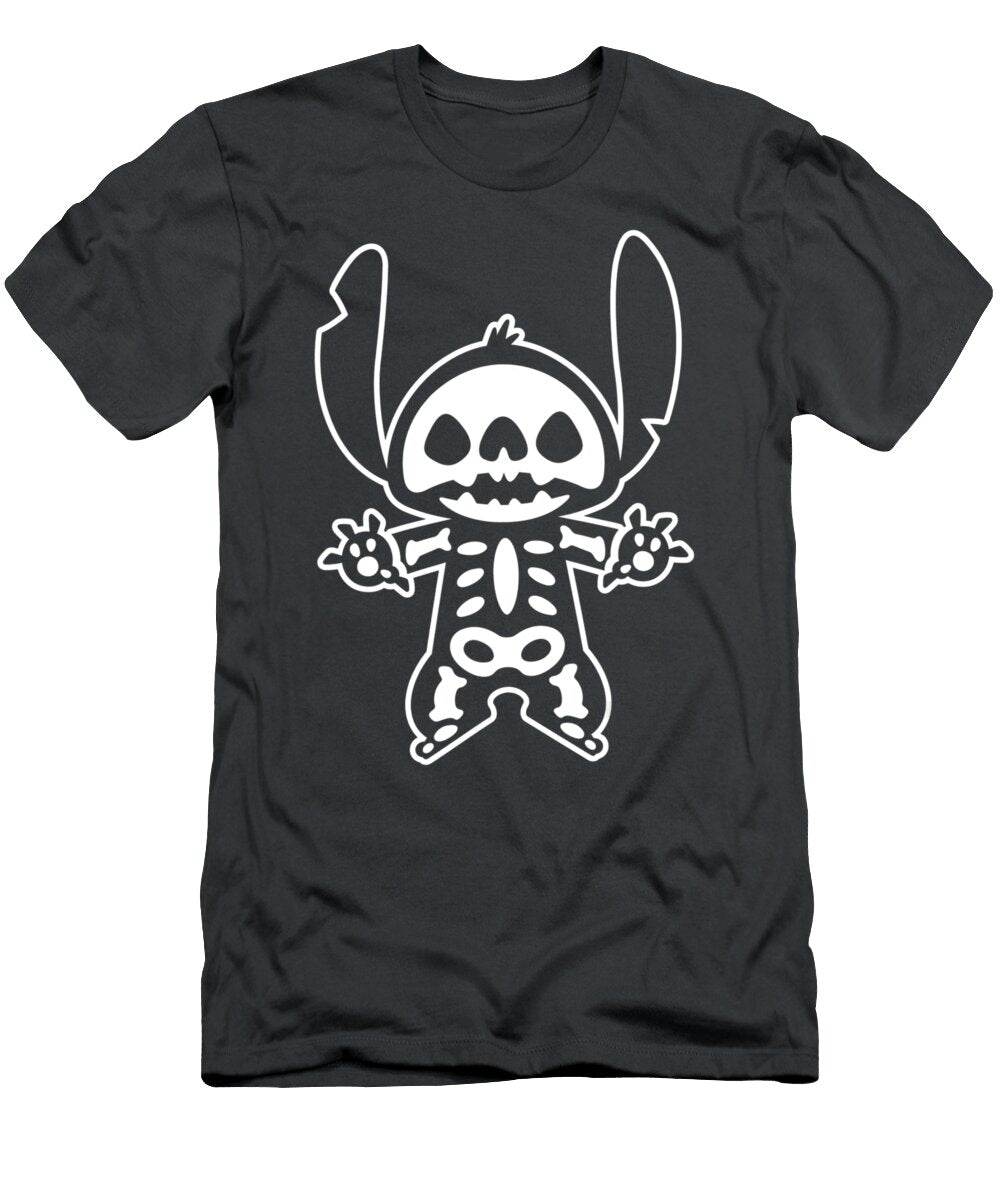 Disney Stitch Halloween Skeleton Tri Su Le T-Shirt