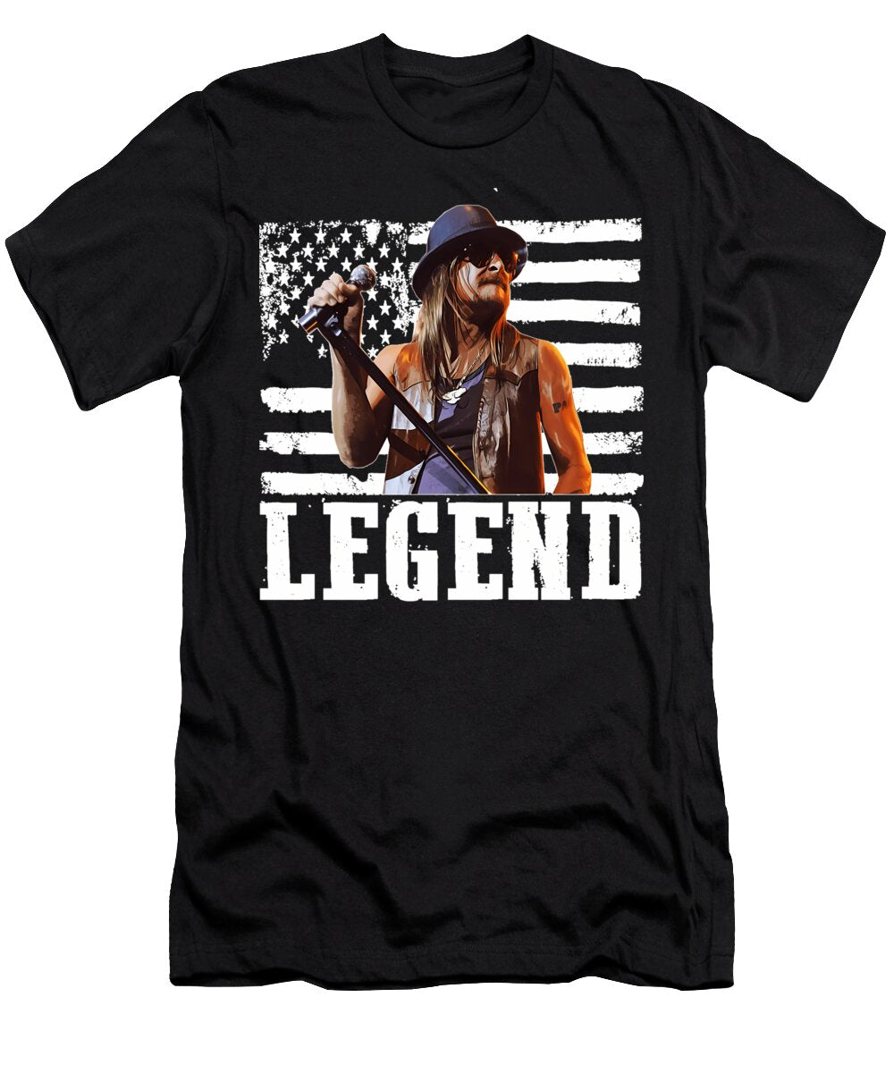 Distressed American Flag Name Music Kid Rock Legend Quang Vu T-Shirt