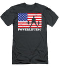 Distressed Powerlifting USA American Flag Vintage Weightlift Keillr Enara T-Shirt