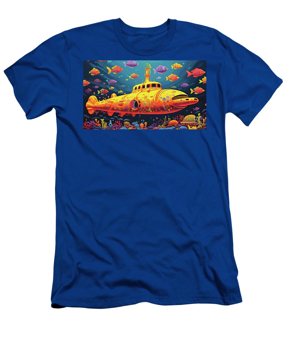 Diving Into a Psychedelic Sea the Birth of Yellow Submarine 2 Antonios Valamontes T-Shirt