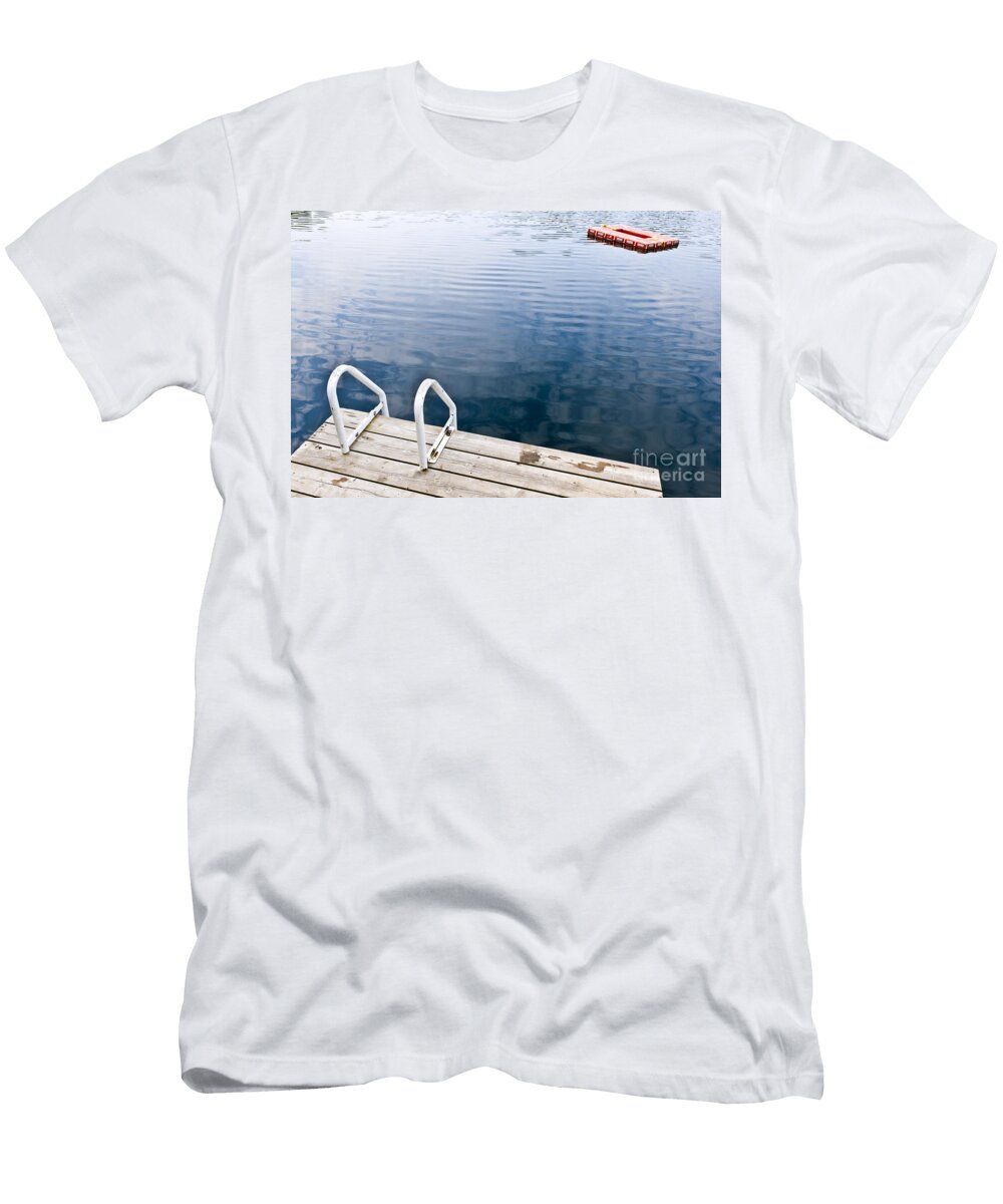 Dock on Calm Summer Lake Elena Elisseeva T-Shirt