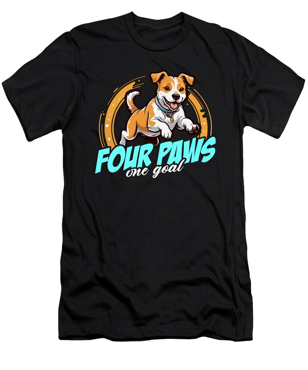 Dog Agility Training Four Paws One Goal Dog Owner Tshirtconcepts Marvin Poppe T-Shirt