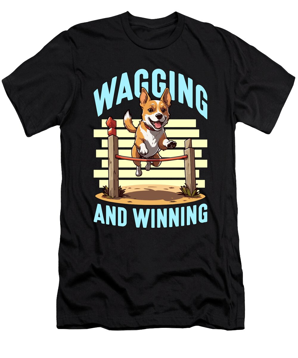 Dog Agility Training Wagging and Winning Dog Sport Tshirtconcepts Marvin Poppe T-Shirt