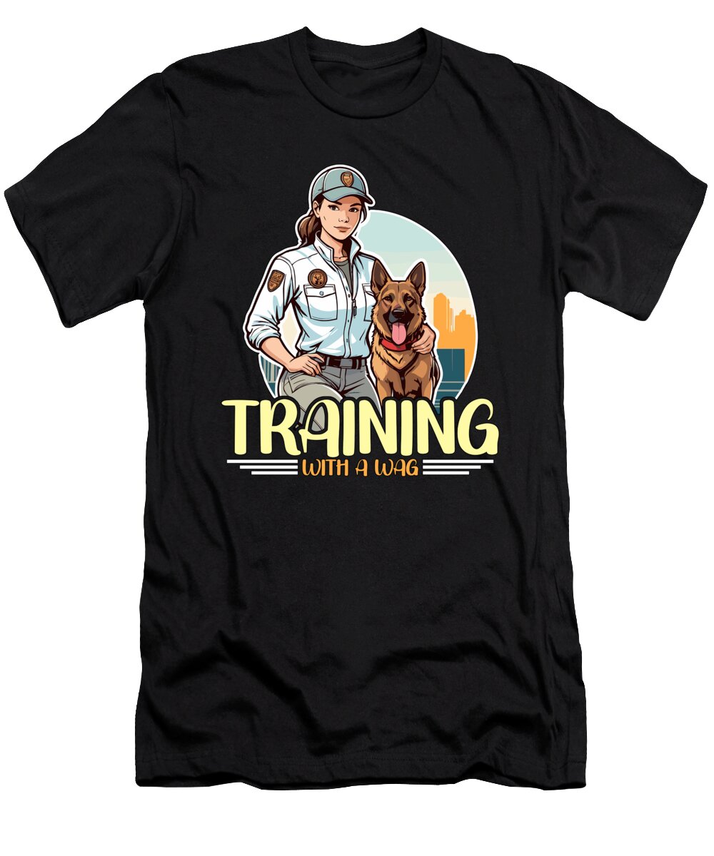 Dog Trainer Training with a Wag Loves Dog Sport Tshirtconcepts Marvin Poppe T-Shirt
