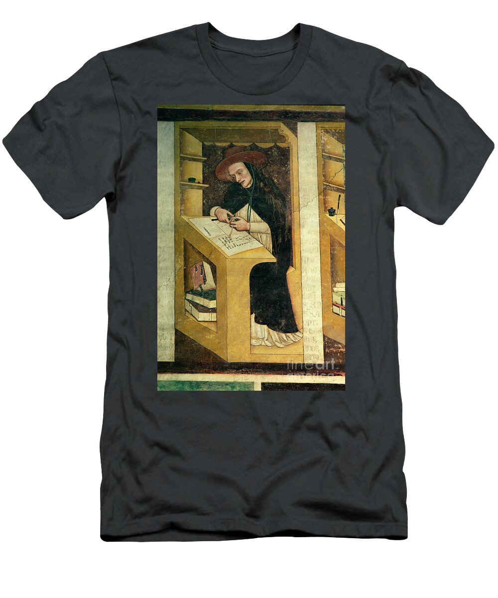 Dominican Monk At His Desk From the Cycle of Forty Illustrious Members of the Dominican Order in the Chapterhouse 1342 Tommaso Da Modena T-Shirt