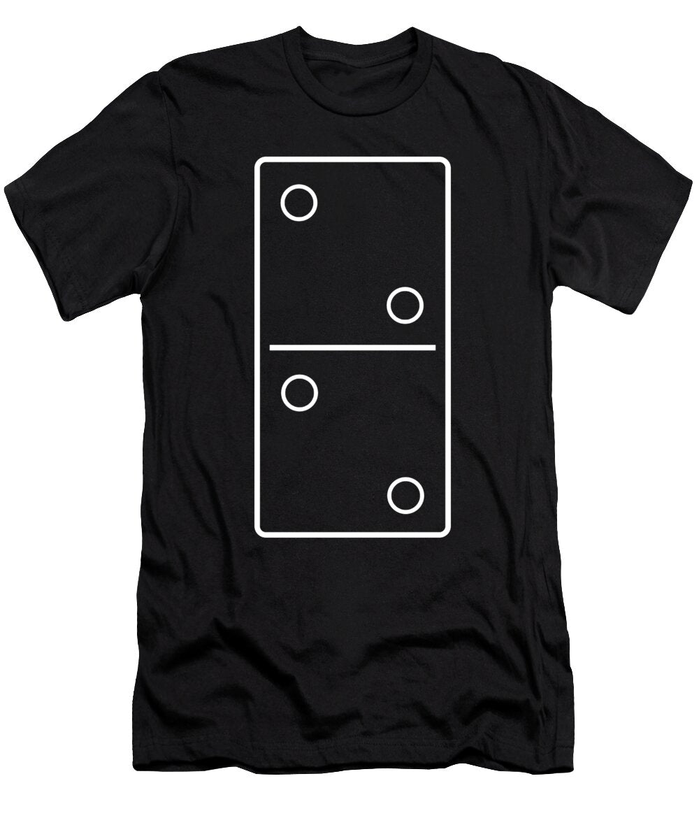 Domino Outline Dominoes Tiles Puzzler Game Gift Thomas Larch T-Shirt
