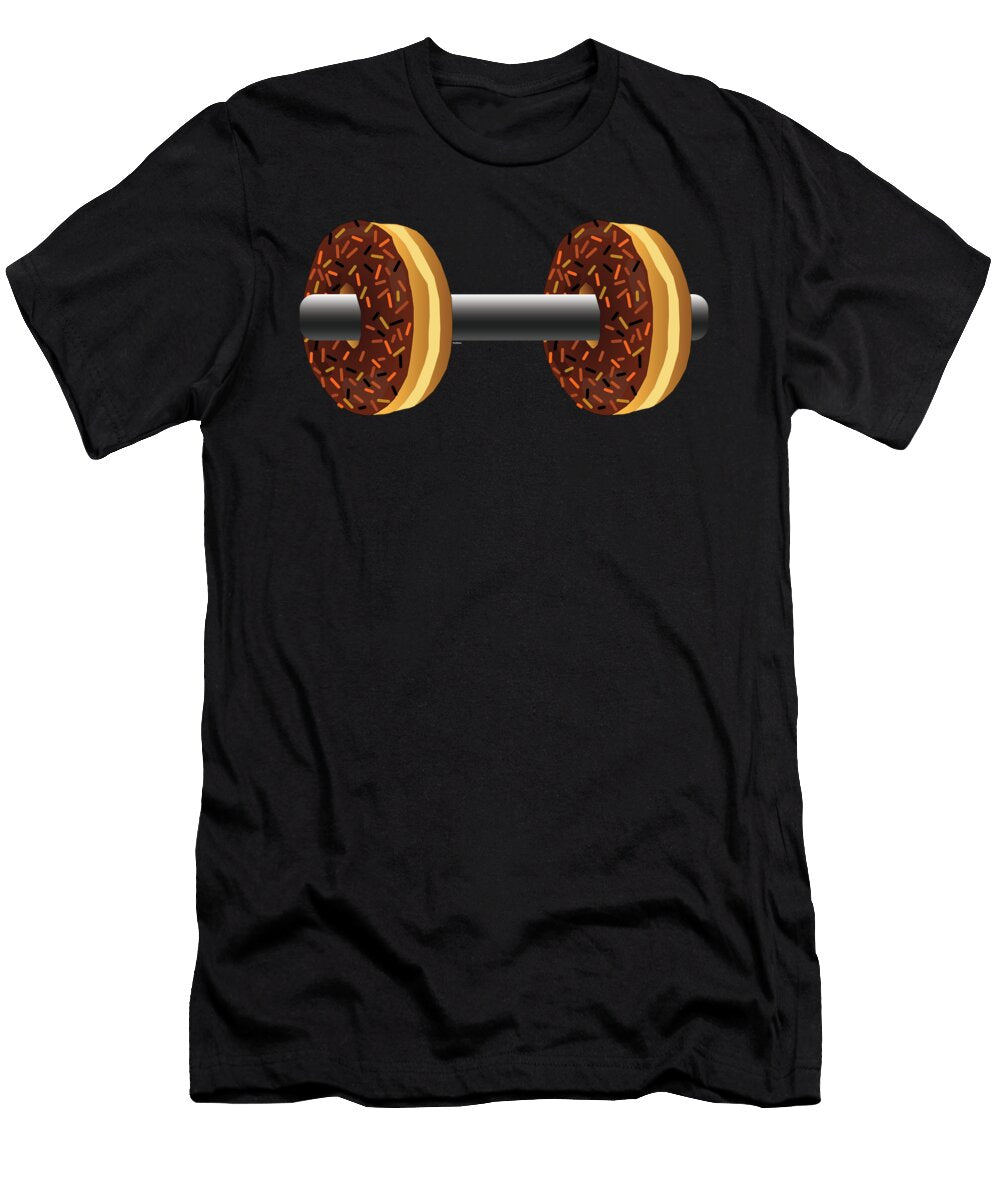 Donut Dumbbell Barbell Humorous Food Foodie Humor Doughnut Lovers Thomas Larch T-Shirt
