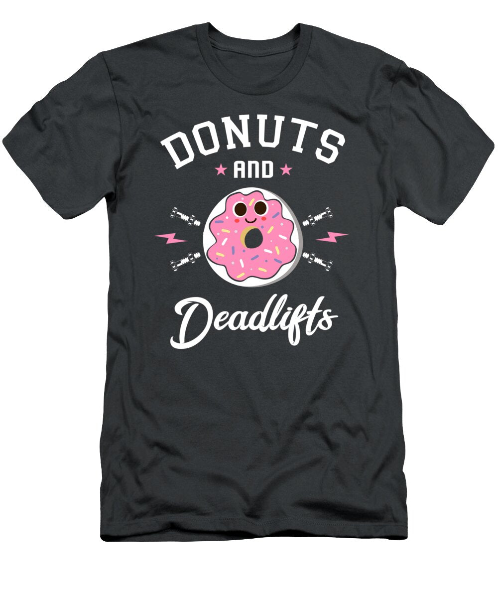 Donuts and Deadlifts Funny Lark Raven T-Shirt