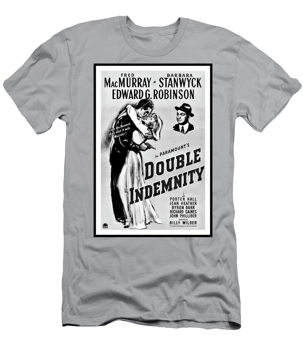 Double Indemnity Retro Vintage Crime Thriller Movie Poster 1944 Black and White Carol Japp T-Shirt