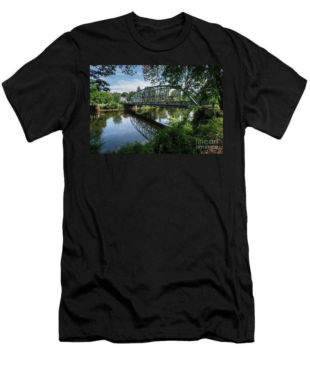 Drake Hill Crossing At Simsbury Old Iron Bridge in New England Jg Coleman T-Shirt