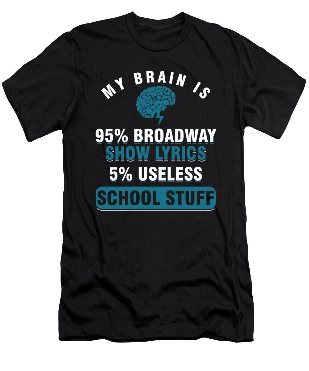 Drama Theater Actors Actress Gift My Brain Is 95 Broadway Show Lyrics Thomas Larch T-Shirt