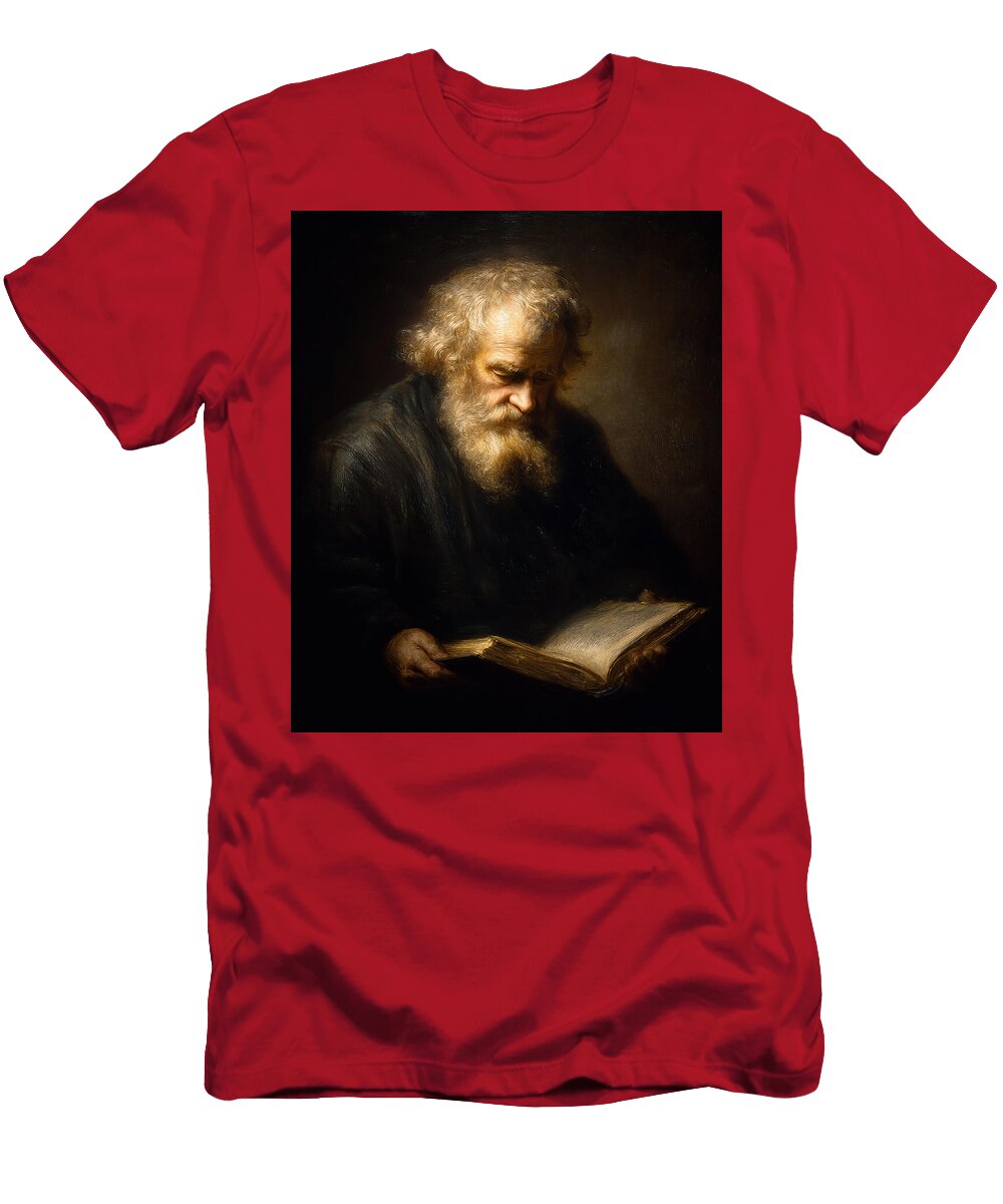 Dramatic Portrait in Rembrandts Chiaroscuro Style Tornike Gachechiladze T-Shirt