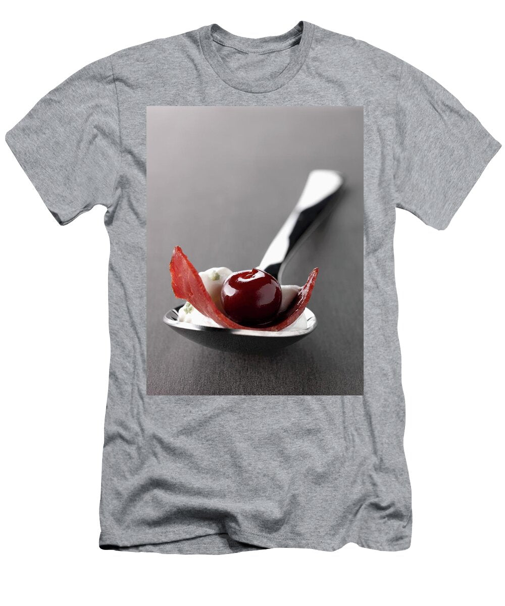 Dried Ducks Breast Roquefort Whipped Cream and Griotte Cherry Spoonful Appetizer Gelberger T-Shirt