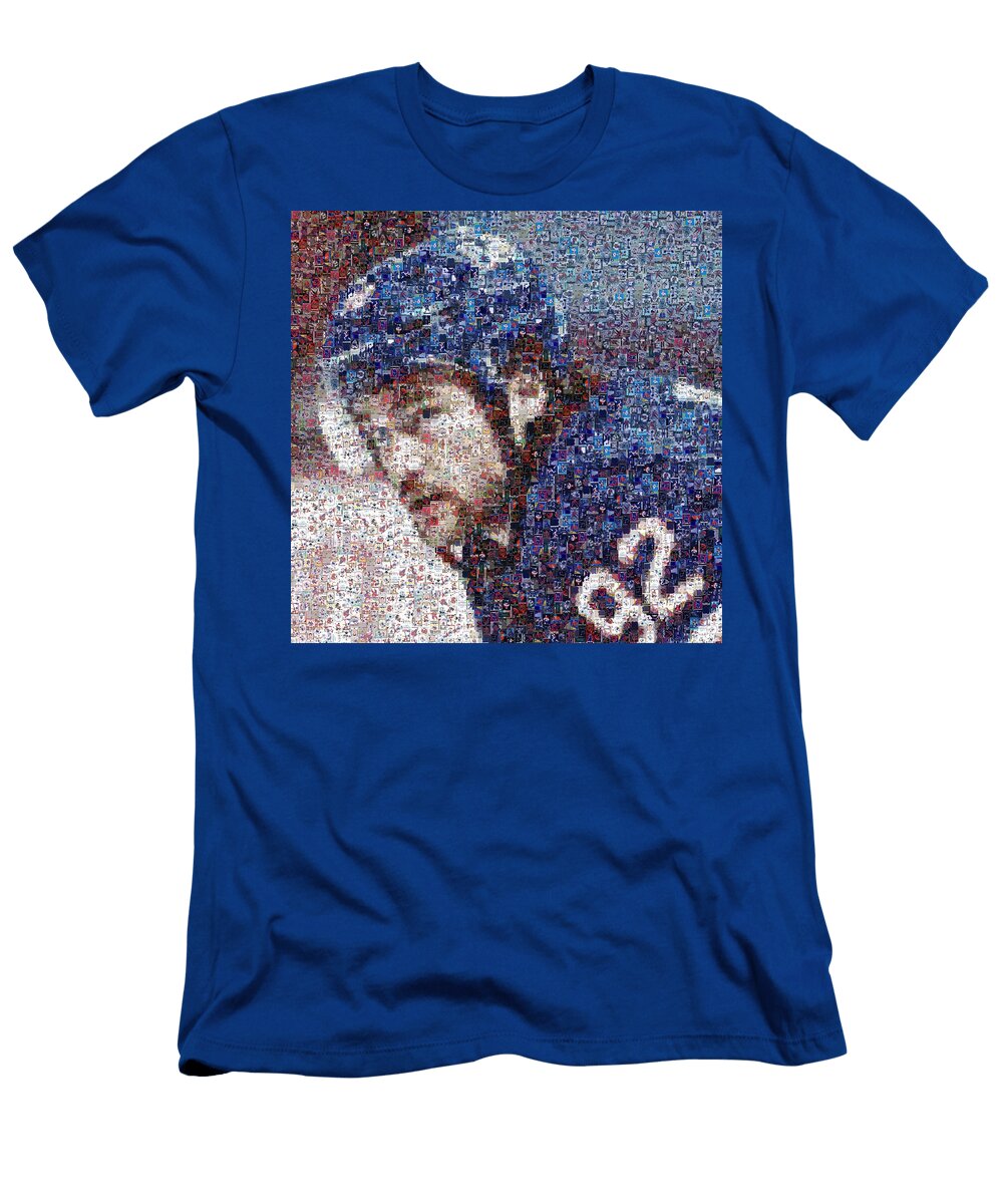 Drouin in Blue Jersey Hockey Mosaics T-Shirt