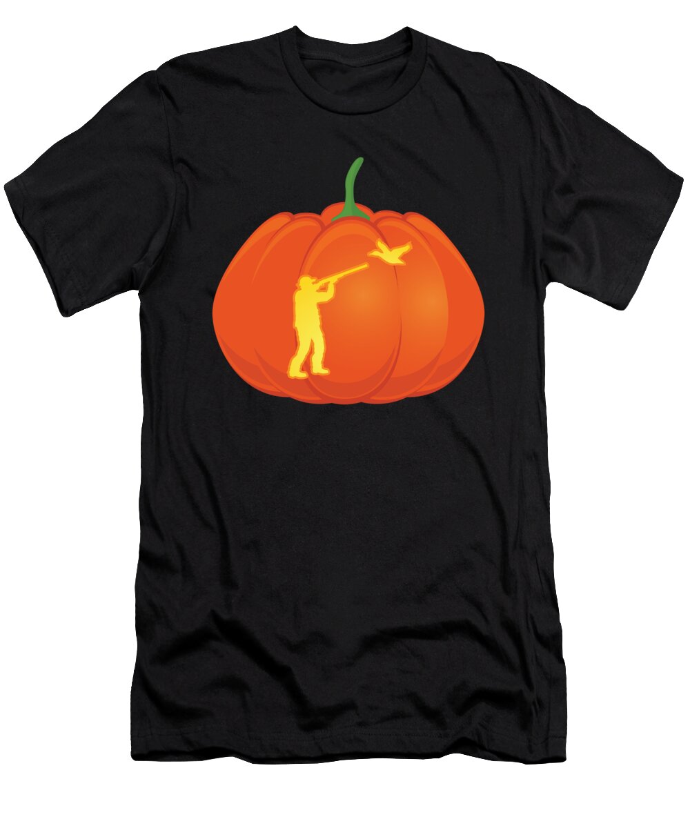 Duck Hunting Jack O Lantern Halloween Print Jacob Hughes T-Shirt