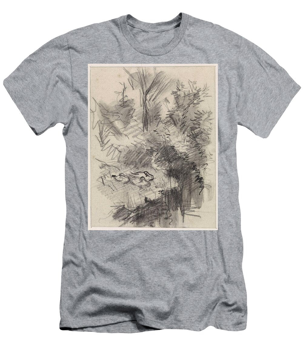 Ducks Asleep Between Bushes on the Side of the Water Jan Van Essen 1864 1936 Jan Van Essen T-Shirt