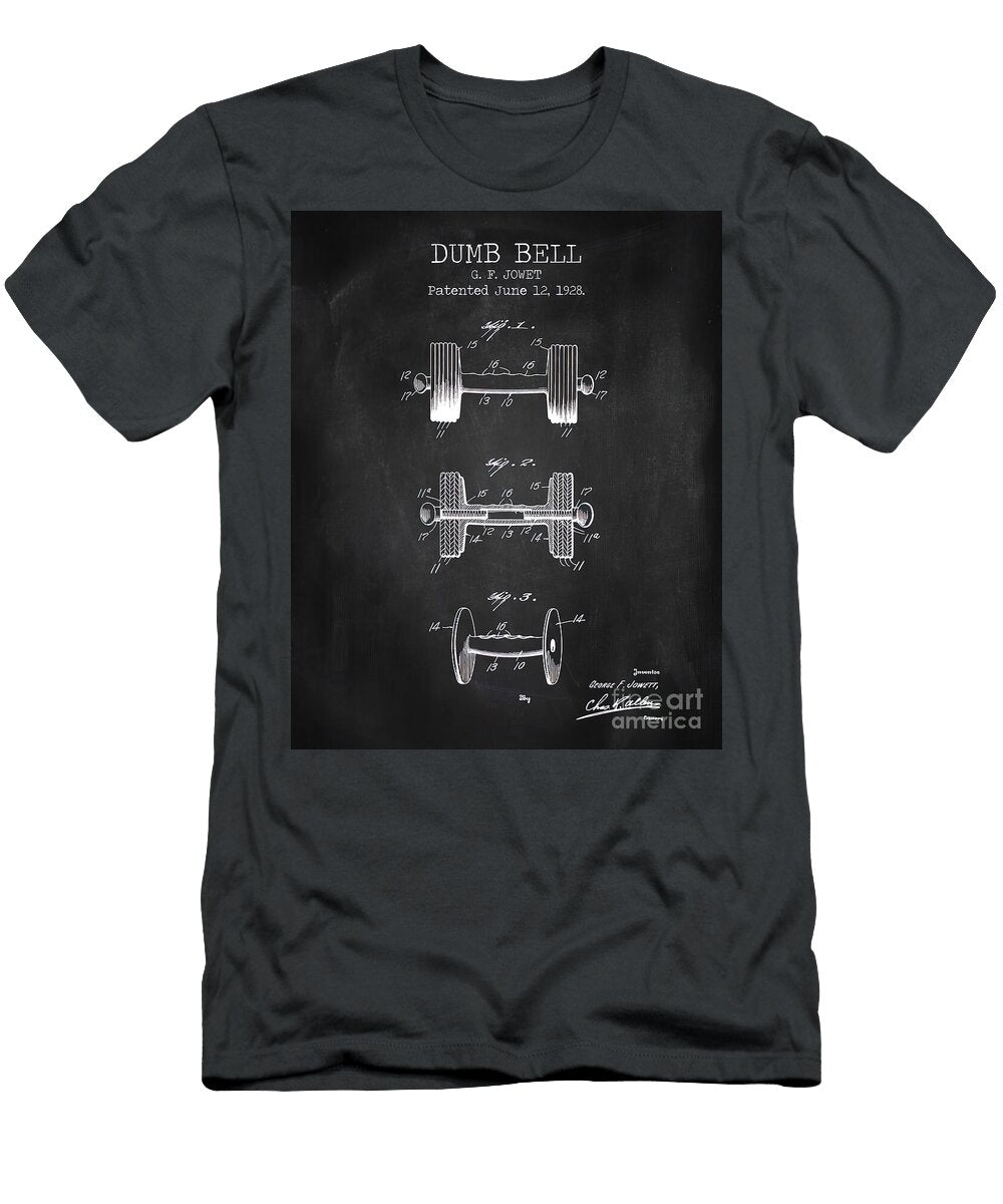 Dumb Bell Chalkboard Patent Yara Old School T-Shirt
