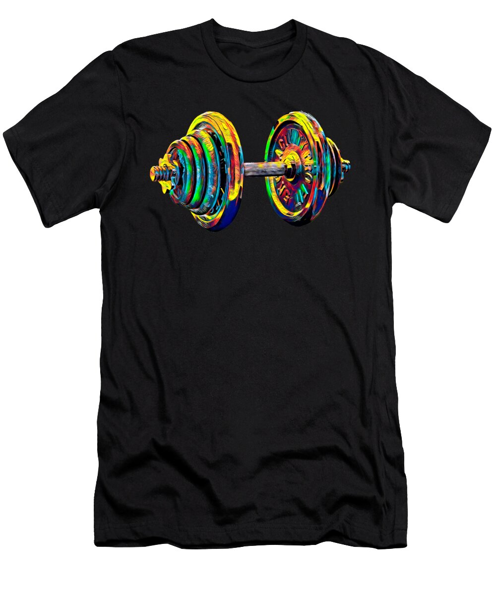 Dumbbell Gym Weigts Fitness Sport Fan Design Colored Super Katillz T-Shirt