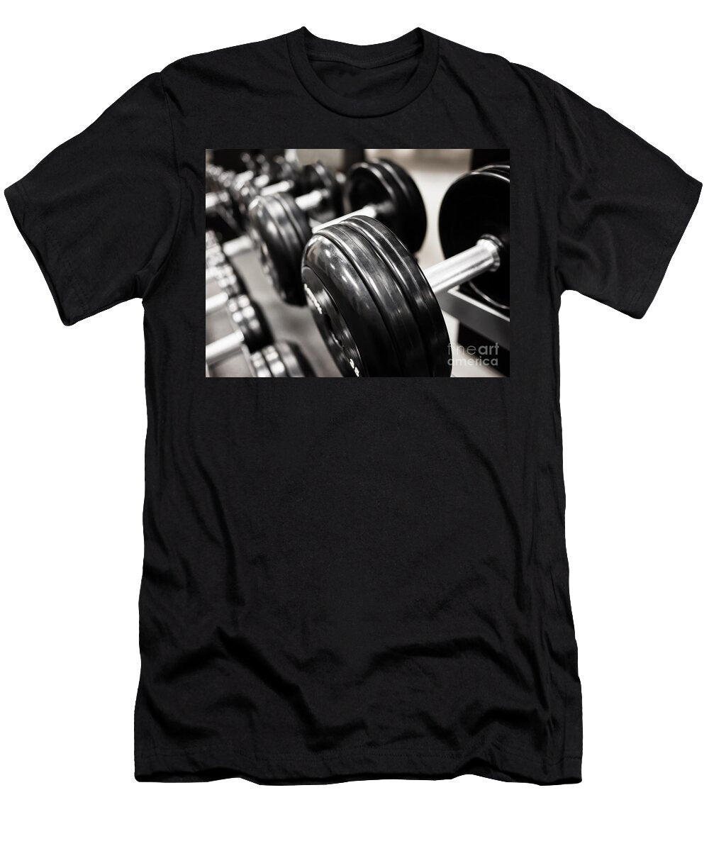 Dumbbell Weights Rack At a Healthclub Gym Paul Velgos T-Shirt