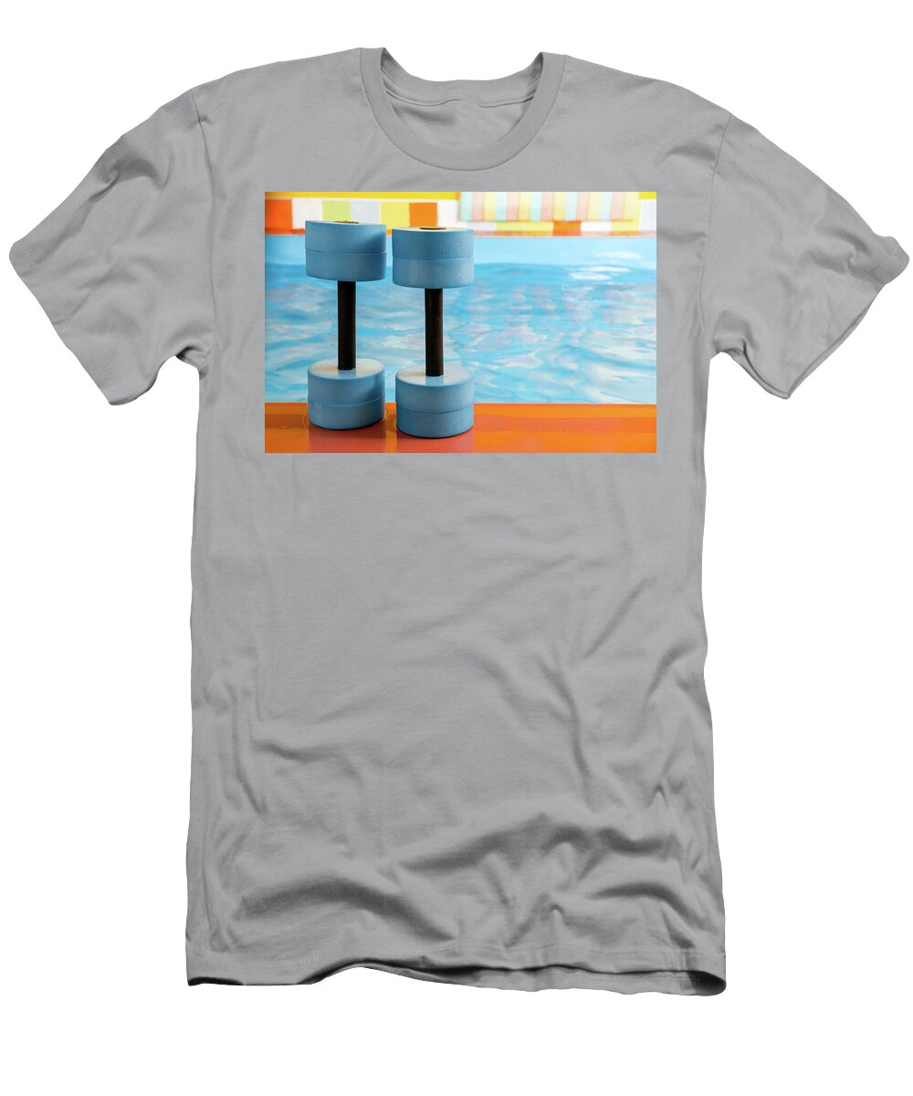 Dumbbells Equipment for Aqua Aerobics Sport Near Swimming Pool Maria Kray T-Shirt