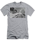 Dusk on the Zakim Bridge Boston Ma Td Garden Black and White Toby Mcguire T-Shirt