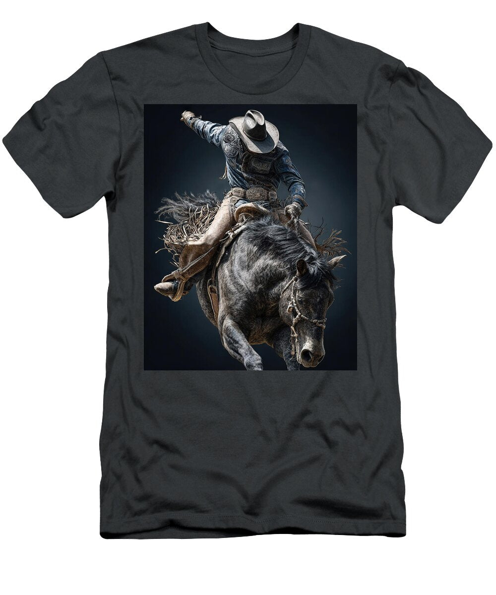 Dynamic Rodeo Cowboy Riding Horse Athena Mckinzie T-Shirt