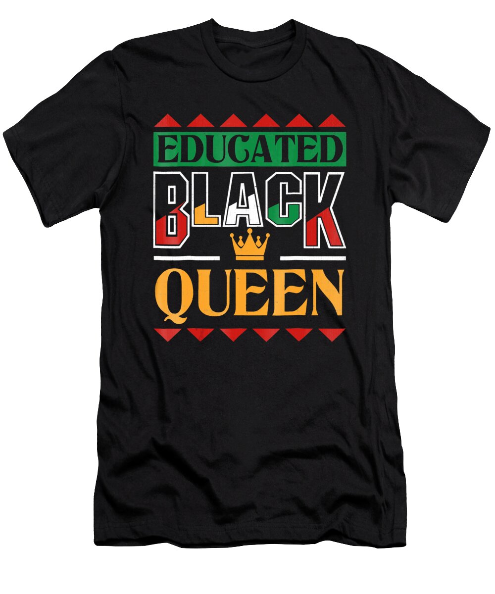 Educated Black Queen Class of 2021 Girl Graduation Leopard Png Black Girl Png Black Queen Png Tu Hoang T-Shirt
