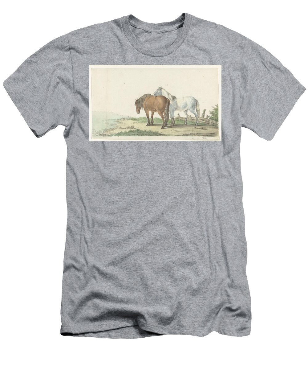 Een Bruin En Wit Paard Op Een Weg Naast Een Hek Jean Bernard 1802 Jean Bernard T-Shirt