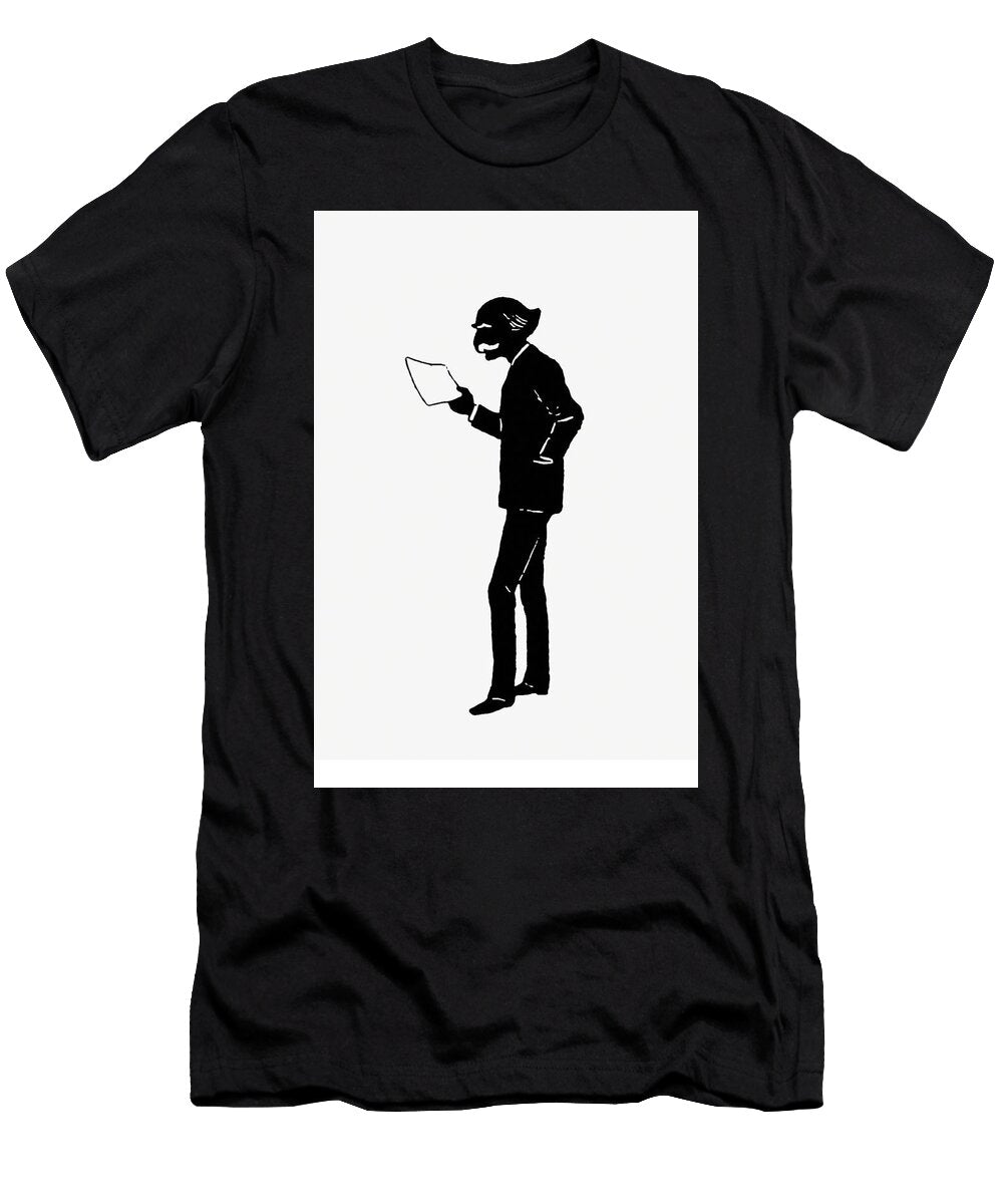 Elderly Scholar Silhouette From Mrgrant Allens New Story Michaels Crag with Marginal Illustrations I Les Classics T-Shirt