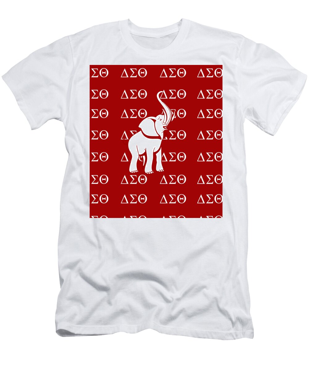 Elephant with Delta Sigma Theta Symbols Robert Christiansen T-Shirt