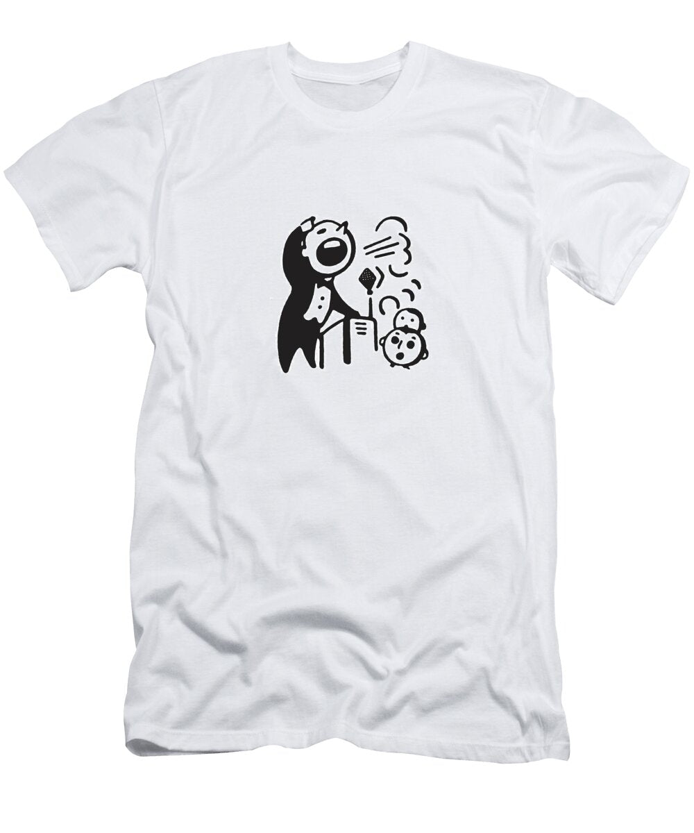 Emcee At Microphone in Front of Audience Csa Images T-Shirt