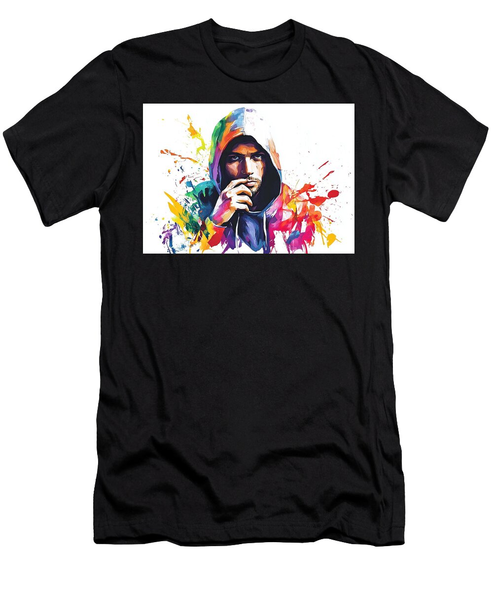Eminem Colorful Portrait Abstract Art Owais Golden T-Shirt