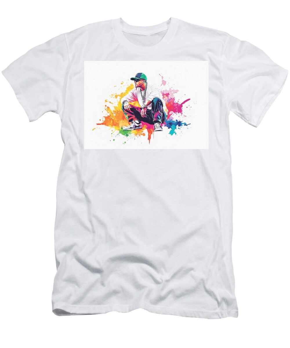 Eminem Colorful Portrait Modern Art Owais Golden T-Shirt