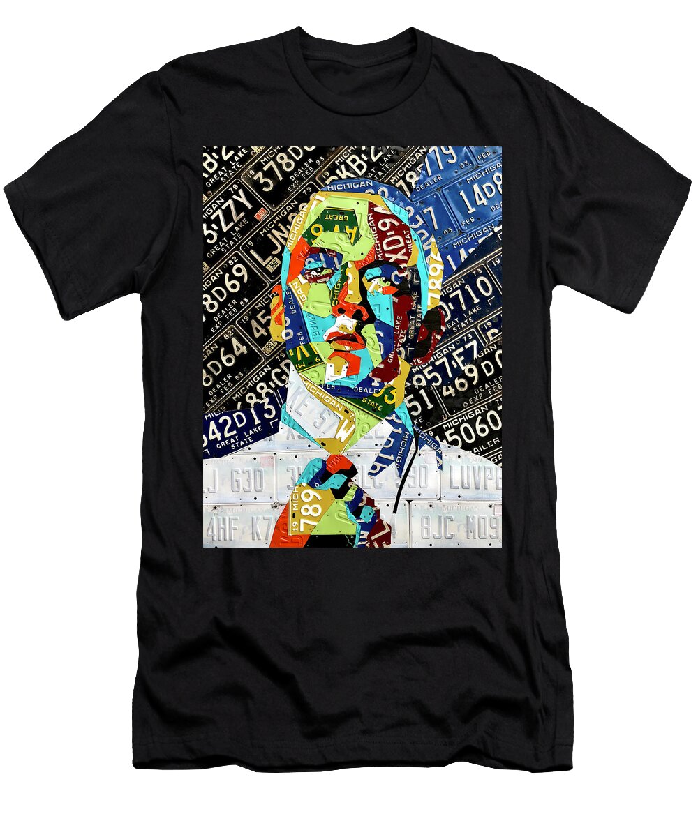 Eminem License Plate Art Portrait 313 Marshall Mathers Rapper Design Turnpike T-Shirt