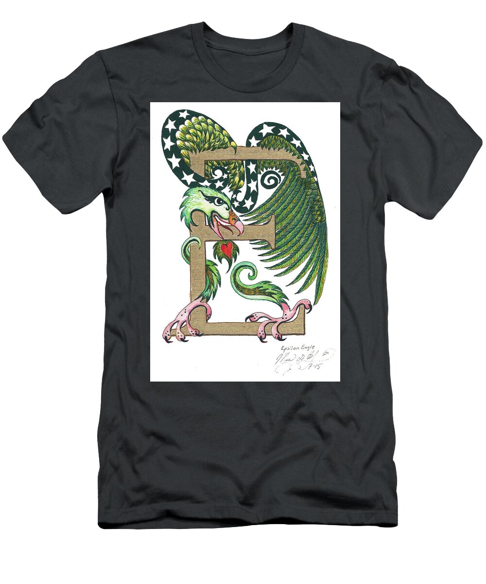 Epsilon Eagle in Green and Gold Melinda Dare Benfield T-Shirt
