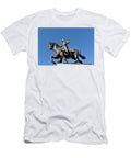 Equestrian Bronze Monument on Stone Pedestal Equestrian Statue Against Clear Sky Mounir Khalfouf T-Shirt
