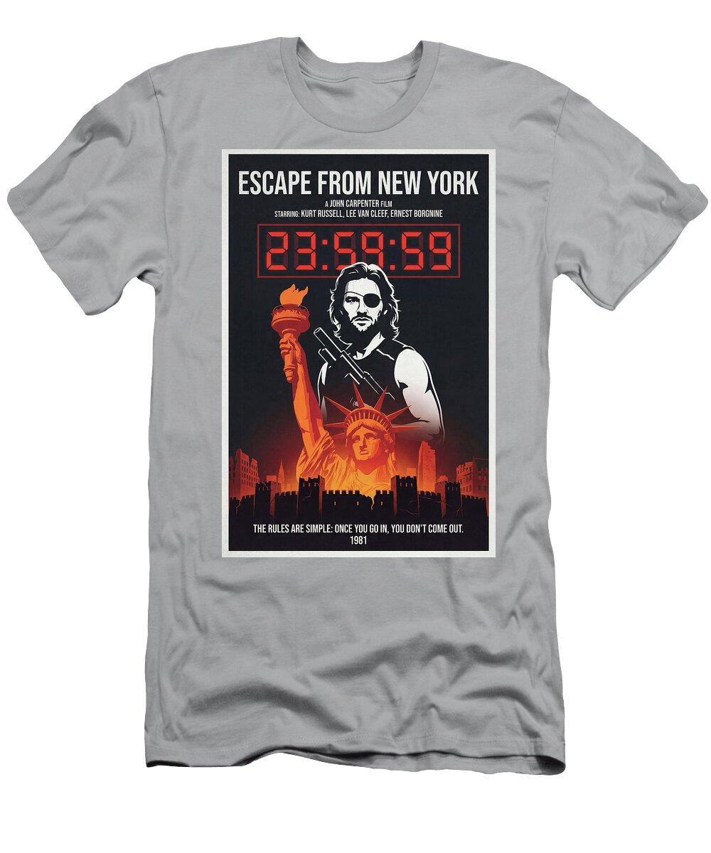 Escape From New York Minimal Movie Poster Retro Film Poster Vintage 1981 Sampadart Gallery T-Shirt