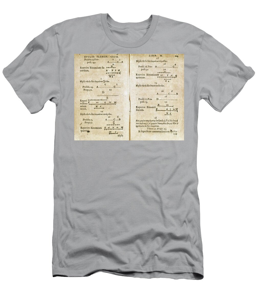 Euclid Elementum Page of the Book of Geometry Unknown Artist T-Shirt