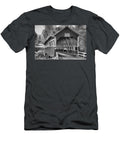 Fall Foliage At the Barronvale Covered Bridge Black and White Adam Jewell T-Shirt