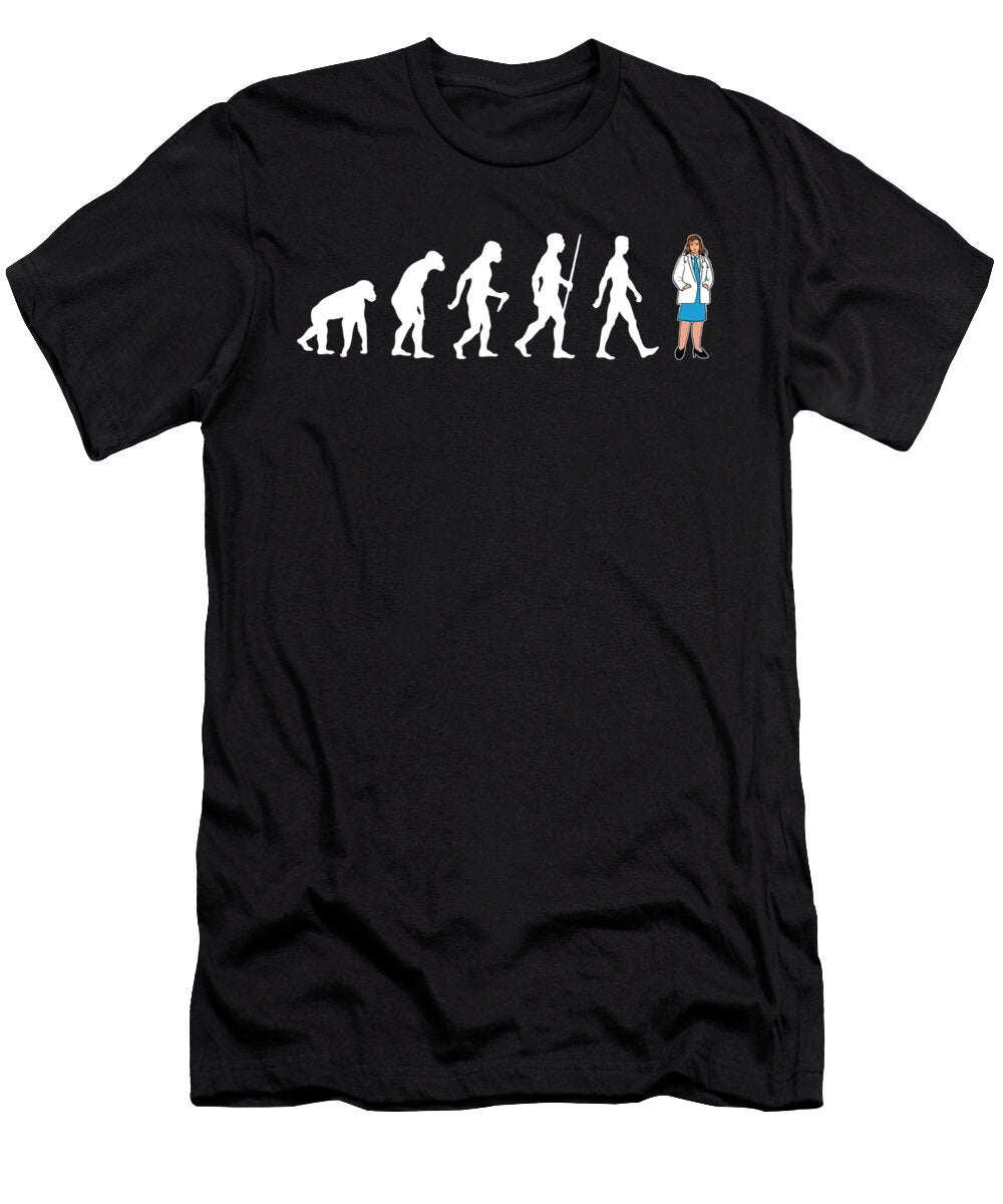 Female Doctor Evolution Medical Degree Gift Muc Designs T-Shirt