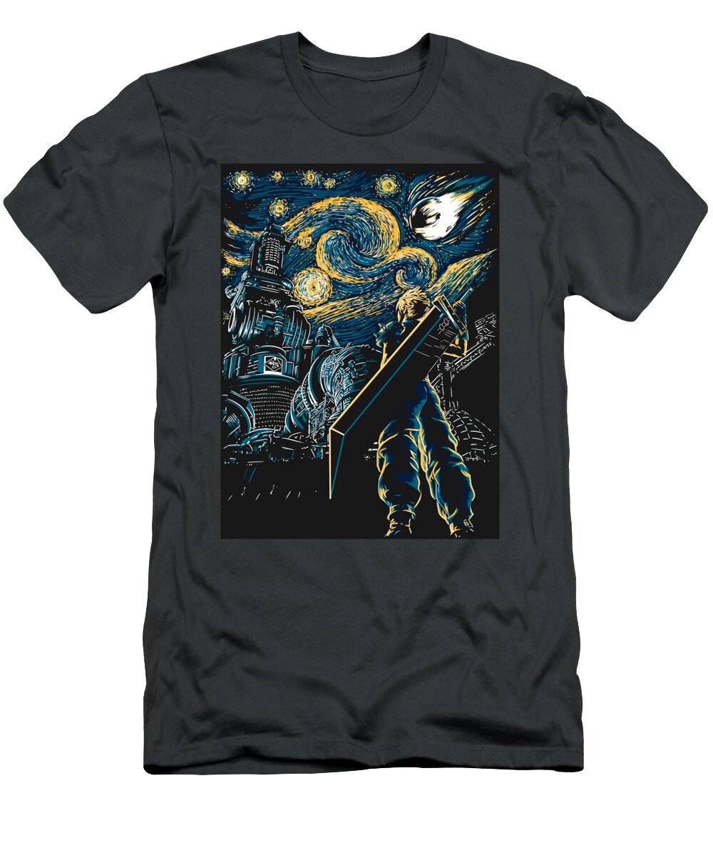 Ff7 Starry Night Final Fantasy Vii Remake Cloud Strife Unisex Skylar Shirley T-Shirt