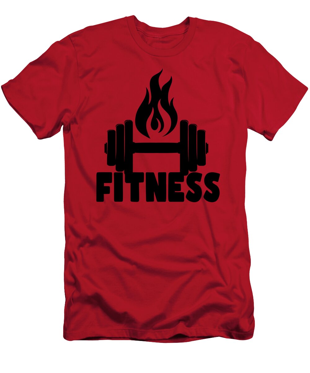 Fiery Barbell Fitness Logo Bella Kismet T-Shirt