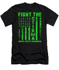 Fight the Stigma USA Flag Mental Health Disease Awareness Green Ribbons Depression Anxiety Gift Sifou Store T-Shirt