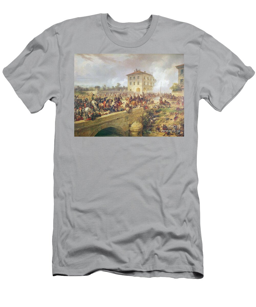 Fighting At the Bridge of Boffalora During the Battle of Magenta 4th June 1859 C1859 French School T-Shirt