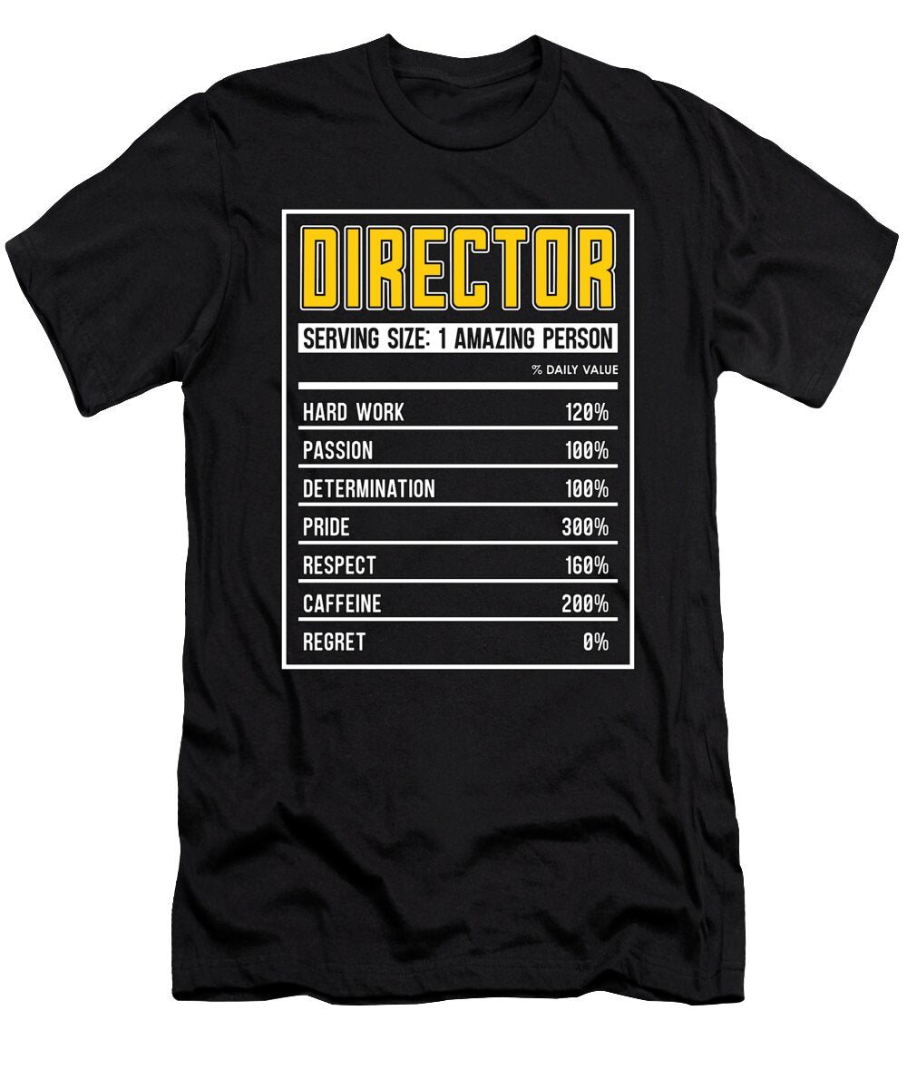 Film Director Director Nutrition Facts Film Movie Tshirtconcepts Marvin Poppe T-Shirt