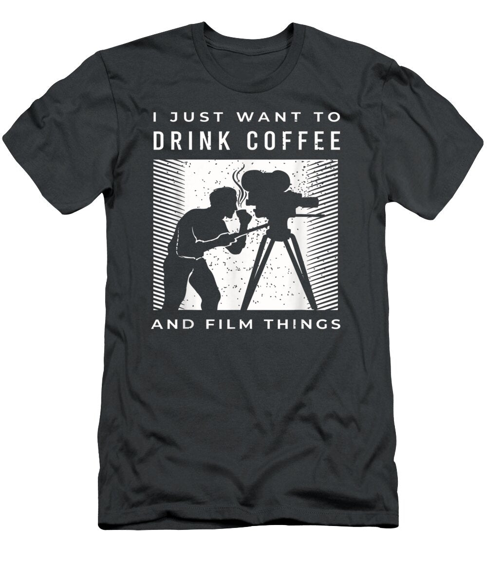Filmmaker Costume for a Coffee Loving Film Editor Alessc Flavi T-Shirt