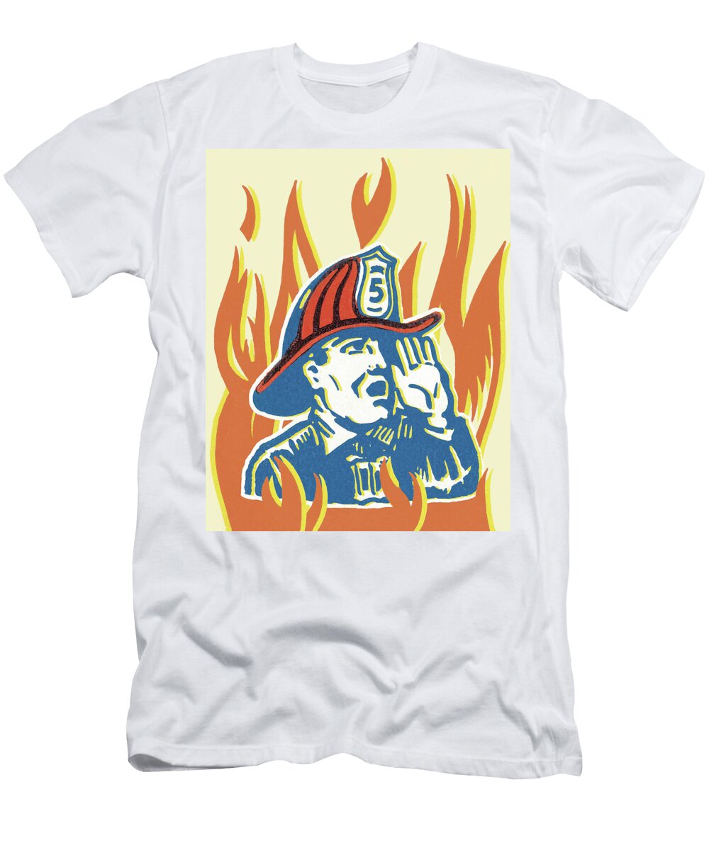 Fireman Shouting Csa Images T-Shirt