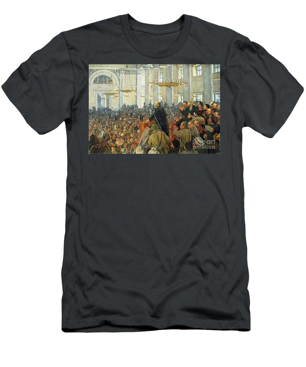 First Appearance of Lenin At a Meeting in Smolny the Petrograd Soviet on Oct Line Pure T-Shirt