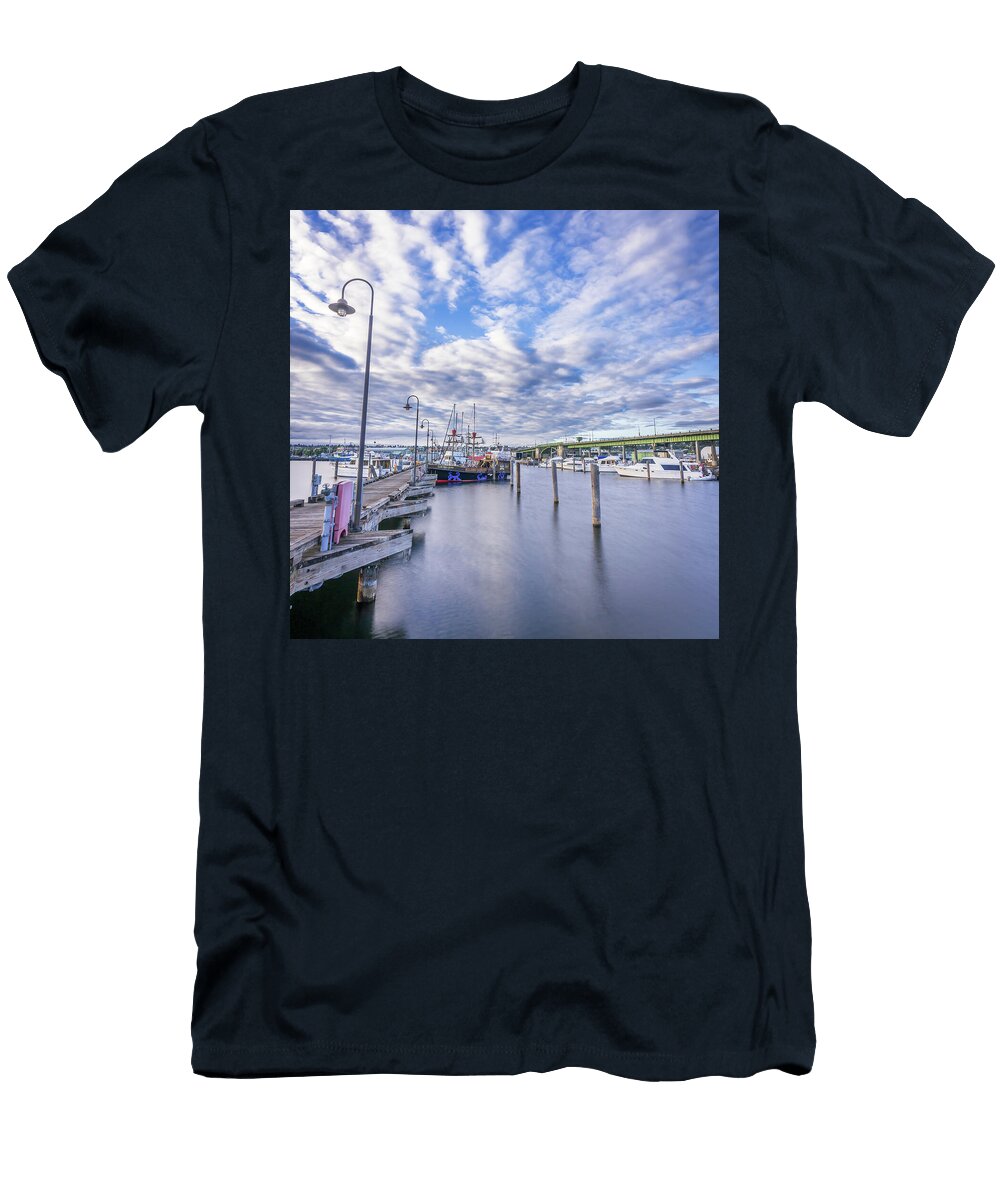 Fishermens Terminal and Ballard Bridge Tim Reagan T-Shirt
