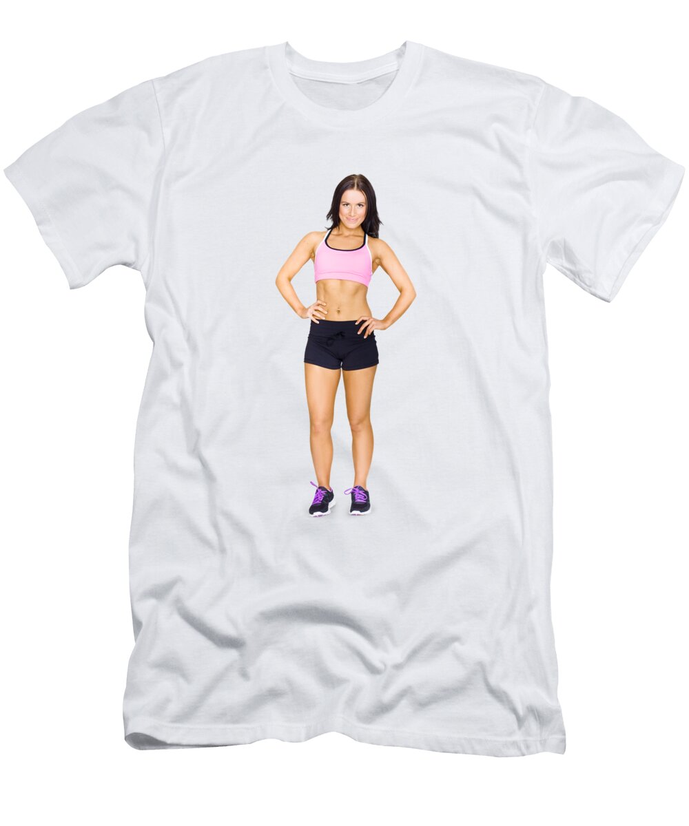 Fit Healthy and Active Brunette Woman Jorgo Photography T-Shirt